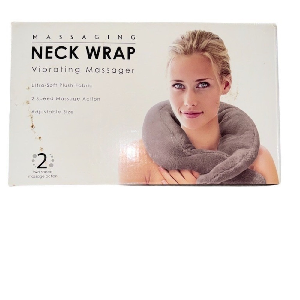 Sharper Image Massaging Neck & Shoulder Wrap Vibrating 2-Speed Gray‎ pre owned